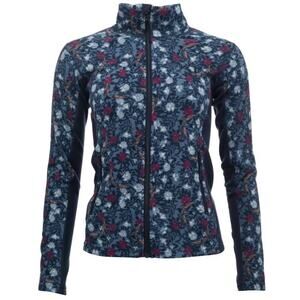 KARI TRAA DINA FLEECE Women’s Full zipper Light Jacket Navy Florals Size M